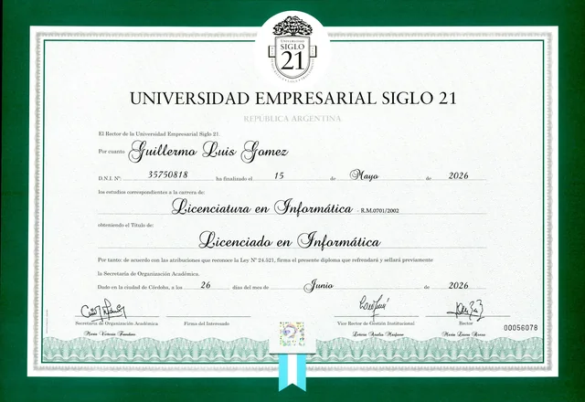 Título de Licenciado en Informática