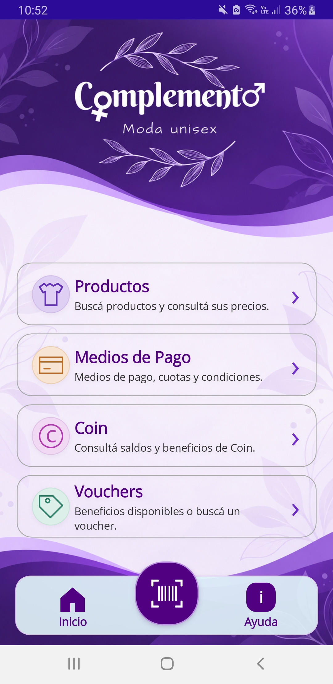 Captura de la aplicación móvil ComercioIntegral