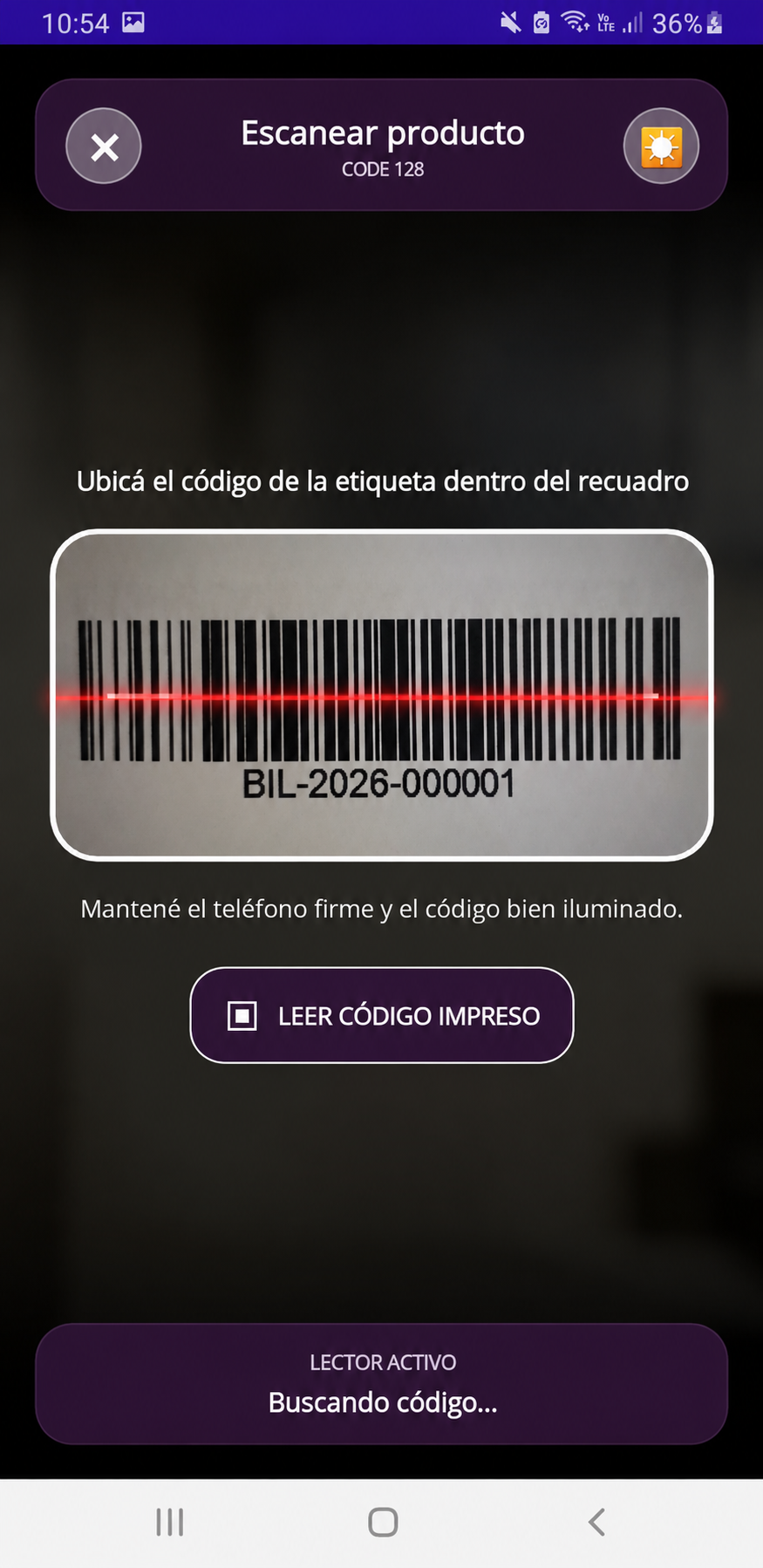 Escáner Code 128 de ComercioIntegral